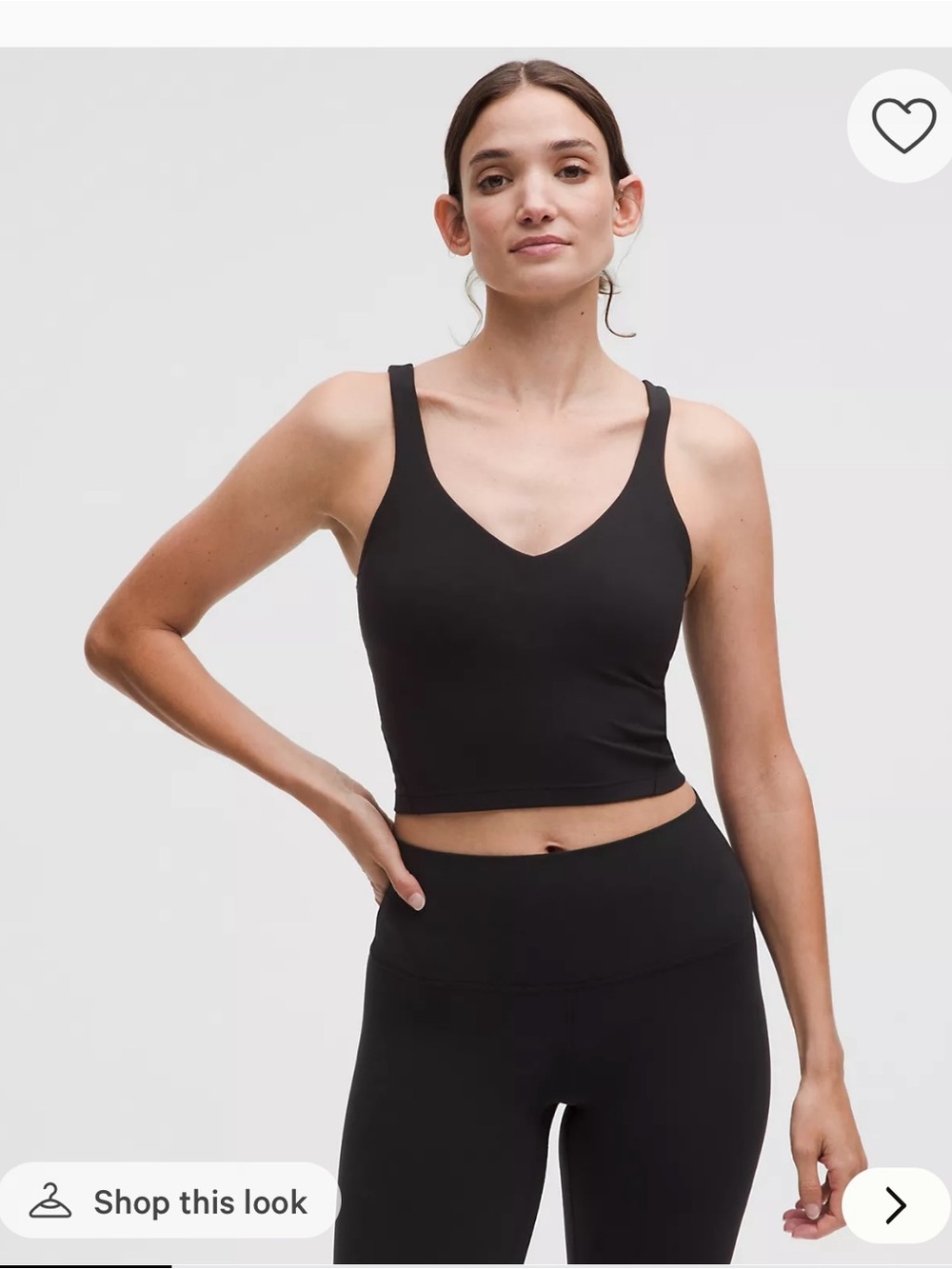 lululemon athletica Black Ribbed Align V-Neck Crop Tank